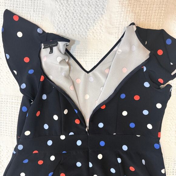 Lane Bryant 22 polka dot flutter sleeve fit and flare dress pockets D1 2749 - Picture 8 of 10